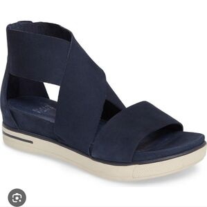 Womens Navy Strappy Platform Sandal